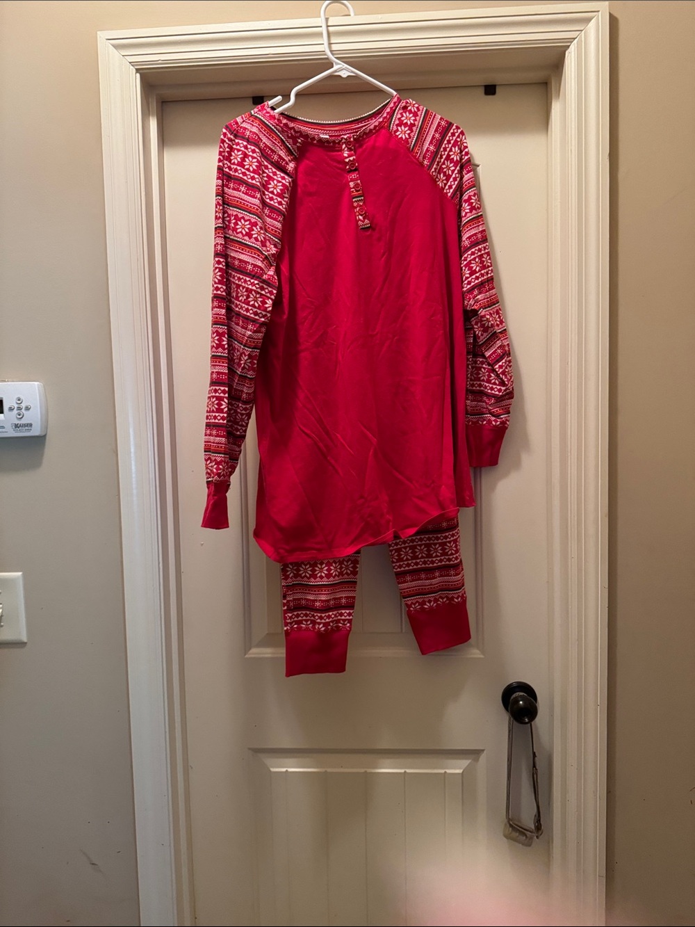 Red Women’s Holiday Pajama Set - Long Sleeve Top & Pants
